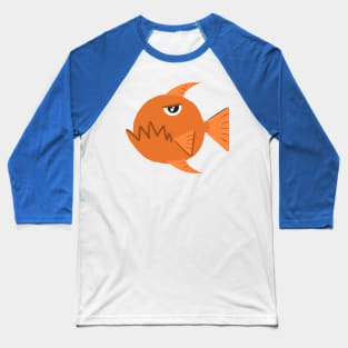 Piranha Fish Digital Illustration Baseball T-Shirt